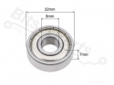 Kogellager 608ZZ  22x8x7mm